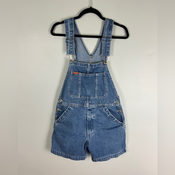 Ikeda Pants - Vintage Ikeda 90s Denim Short Overalls Women's Small Blue Grunge Casual Baggy